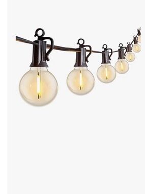 Outdoor Globe String Lights - Clear Amber Bulbs